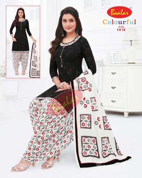 Baalar Colourful 14 Printed Cotton Casual Daily Wear Dress Material Collection